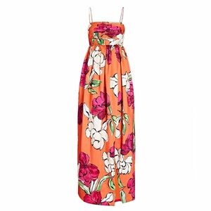 Aje Orange Floral Maxi Dress with Pink and White Blooms